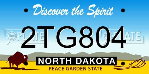 2TG804 North Dakota License Plate