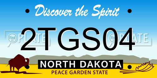 2TGS04 North Dakota License Plate
