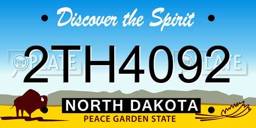 2TH4092 North Dakota License Plate