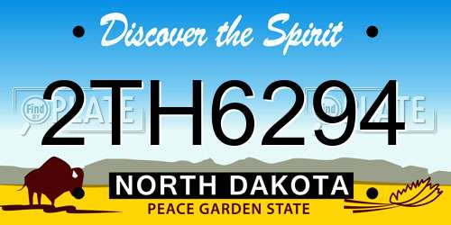 2TH6294 North Dakota License Plate