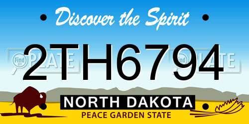 2TH6794 North Dakota License Plate
