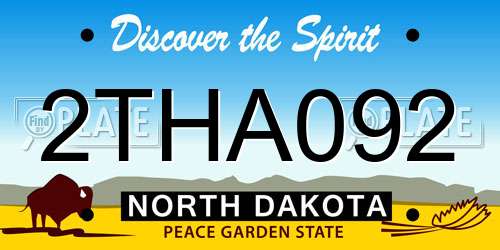 2THA092 North Dakota License Plate