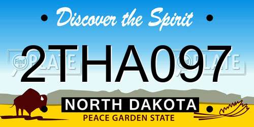 2THA097 North Dakota License Plate