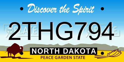 2THG794 North Dakota License Plate