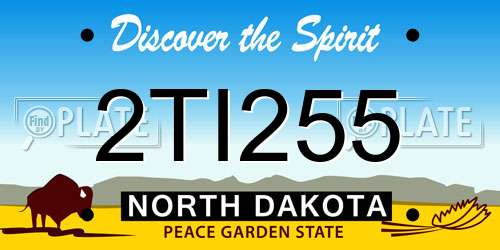2TI255 North Dakota License Plate
