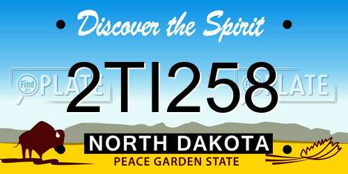2TI258 North Dakota License Plate