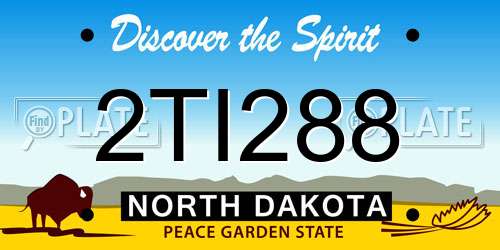 2TI288 North Dakota License Plate