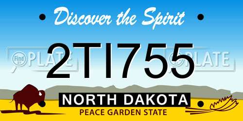 2TI755 North Dakota License Plate