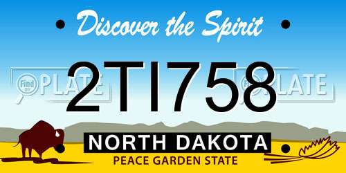 2TI758 North Dakota License Plate