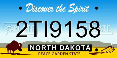 2TI9158 North Dakota License Plate