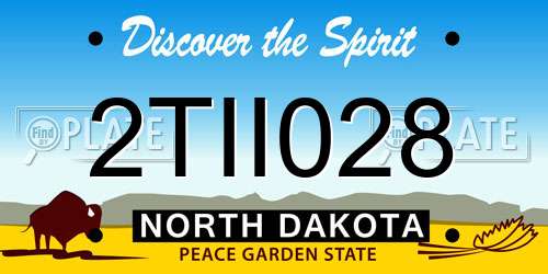 2TII028 North Dakota License Plate