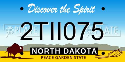 2TII075 North Dakota License Plate