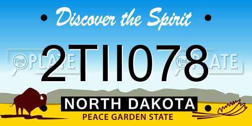 2TII078 North Dakota License Plate
