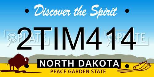 2TIM414 North Dakota License Plate