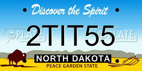 2TIT55 North Dakota License Plate