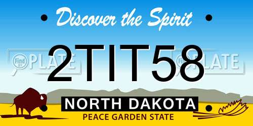 2TIT58 North Dakota License Plate