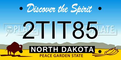 2TIT85 North Dakota License Plate