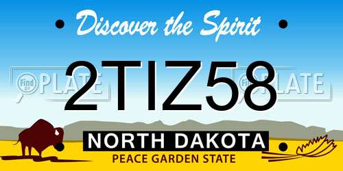 2TIZ58 North Dakota License Plate