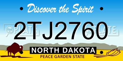 2TJ2760 North Dakota License Plate