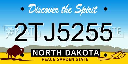2TJ5255 North Dakota License Plate