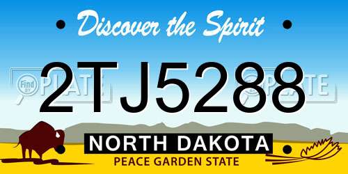 2TJ5288 North Dakota License Plate