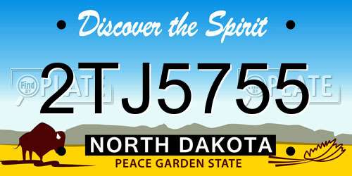 2TJ5755 North Dakota License Plate