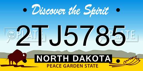2TJ5785 North Dakota License Plate