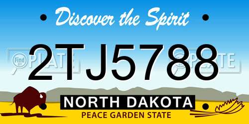 2TJ5788 North Dakota License Plate
