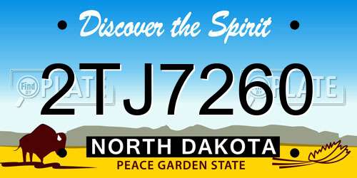 2TJ7260 North Dakota License Plate