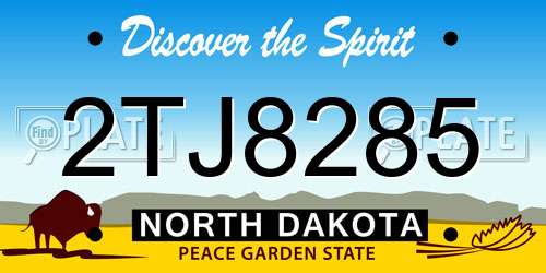 2TJ8285 North Dakota License Plate