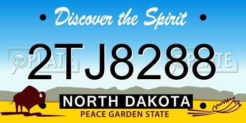 2TJ8288 North Dakota License Plate