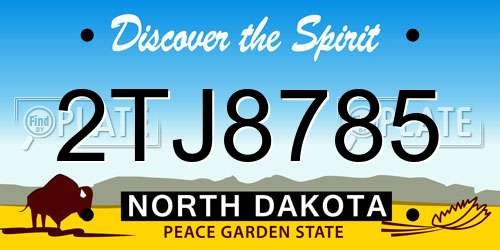 2TJ8785 North Dakota License Plate