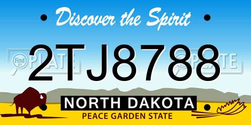 2TJ8788 North Dakota License Plate