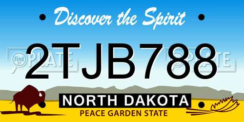 2TJB788 North Dakota License Plate