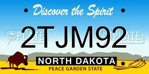2TJM92 North Dakota License Plate