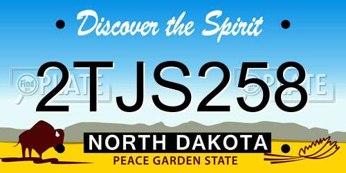 2TJS258 North Dakota License Plate