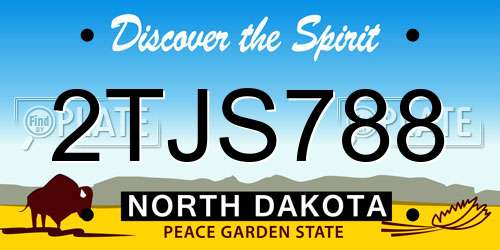 2TJS788 North Dakota License Plate