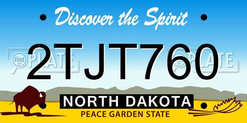 2TJT760 North Dakota License Plate