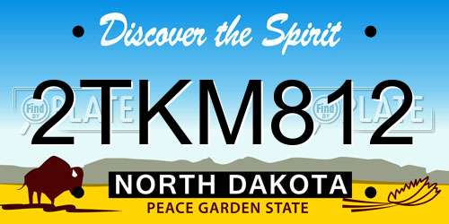 2TKM812 North Dakota License Plate