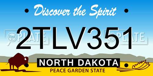 2TLV351 North Dakota License Plate