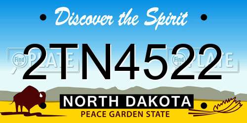 2TN4522 North Dakota License Plate