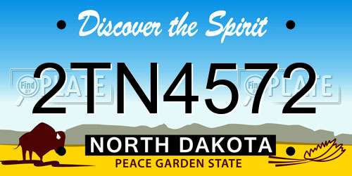 2TN4572 North Dakota License Plate