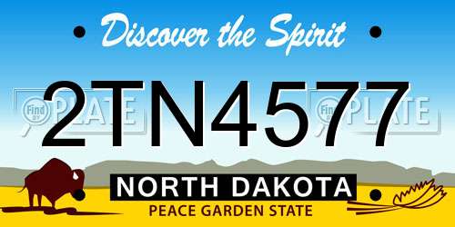 2TN4577 North Dakota License Plate