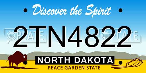2TN4822 North Dakota License Plate