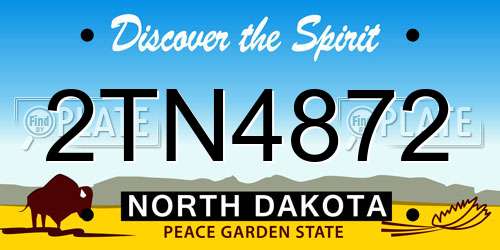 2TN4872 North Dakota License Plate