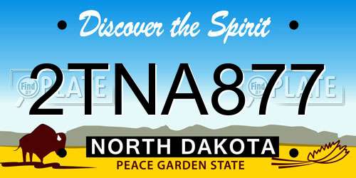 2TNA877 North Dakota License Plate