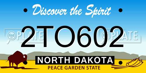 2TO602 North Dakota License Plate