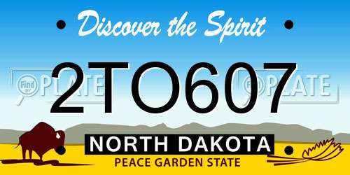 2TO607 North Dakota License Plate