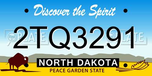2TQ3291 North Dakota License Plate