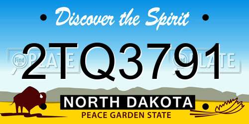2TQ3791 North Dakota License Plate